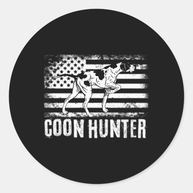 Racoon Hunting Coon Hunting Coonhound Hunter Classic Round Sticker (Front)