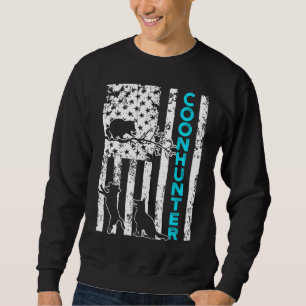 Racoon Hunting Season USA Flag Coon Hunter Sweatshirt