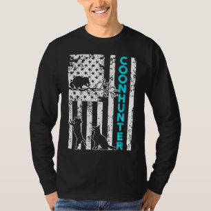 Racoon Hunting Season USA Flag Coon Hunter T-Shirt