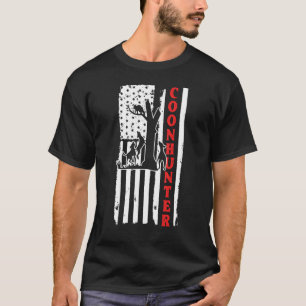 Racoon Hunting Season Usa Flag Coon Hunter T-Shirt