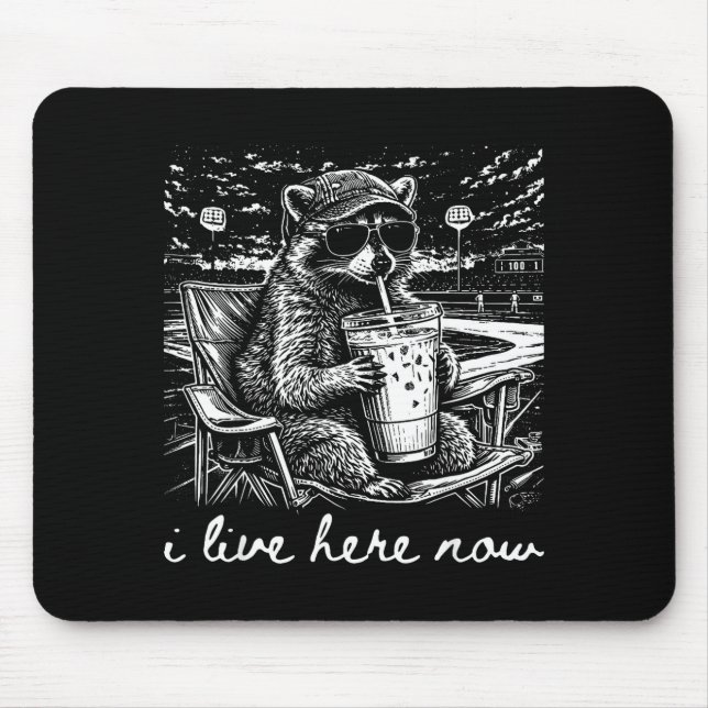 Racoon i live here now  mouse mat (Front)