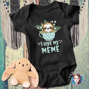 Racoon I Love My Meme Baby Bodysuit
