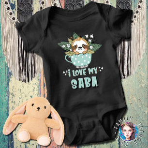 Racoon I Love My Saba Jewish Baby Bodysuit