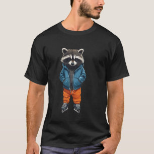 Racoon Ice Skating T-Shirt