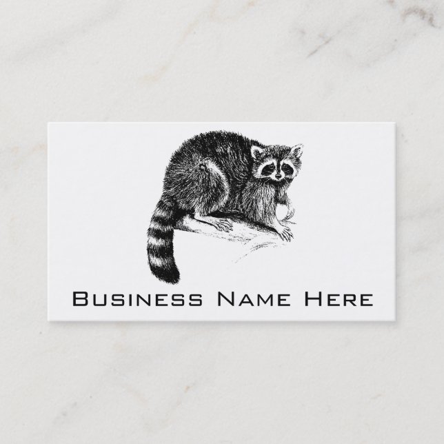 Racoon Illustration Business Card (Front)