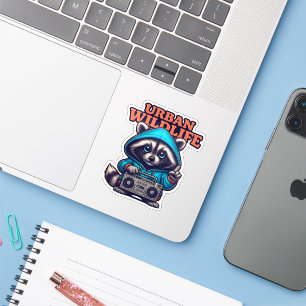 Racoon in Hoodie with Boombox Sticker