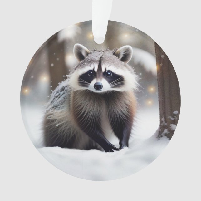 Racoon In Magical Forest Ornament (Front)