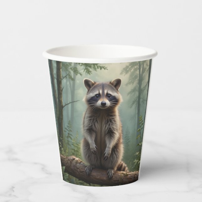 Racoon in the Forest Paper Cups (Front)