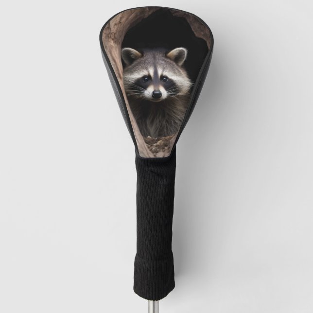 Racoon in Tree Cave  Golf Head Cover (Front)