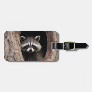 Racoon in Tree Cave Luggage Tag