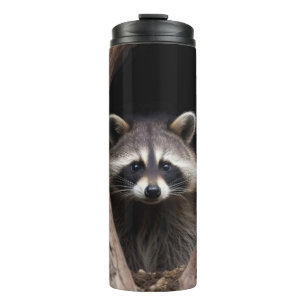 Racoon in Tree Cave  Thermal Tumbler