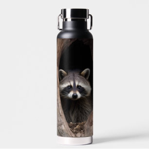 Racoon in Tree Cave  Water Bottle