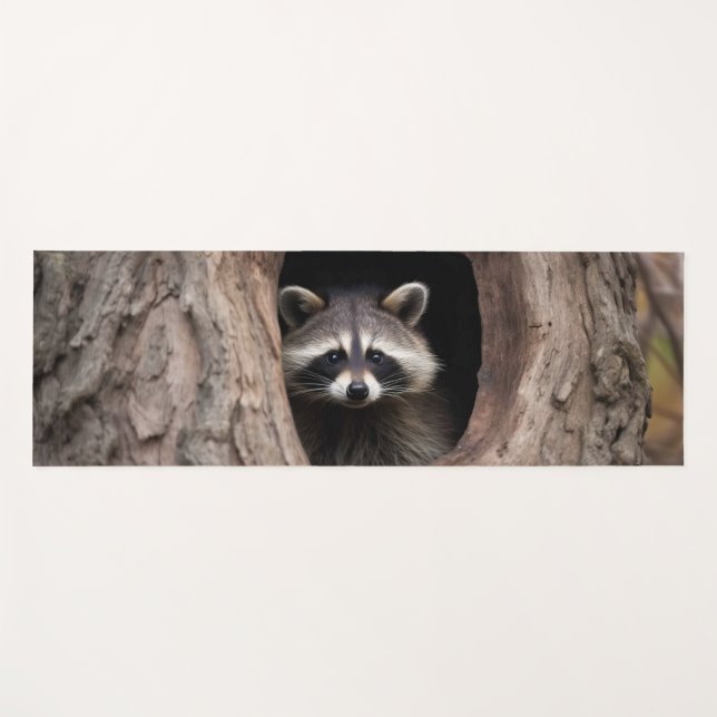 Racoon in Tree Cave  Yoga Mat (Front (Horizontal))