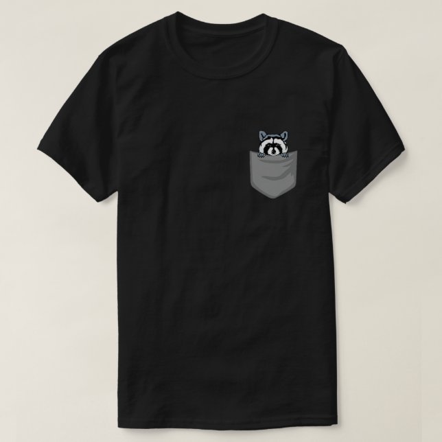 Racoon in your Pocket Funny Racoon Pocket Gift T-Shirt (Design Front)