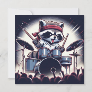 Racoon Jam: Beating the Drums with Unstoppable  Thank You Card
