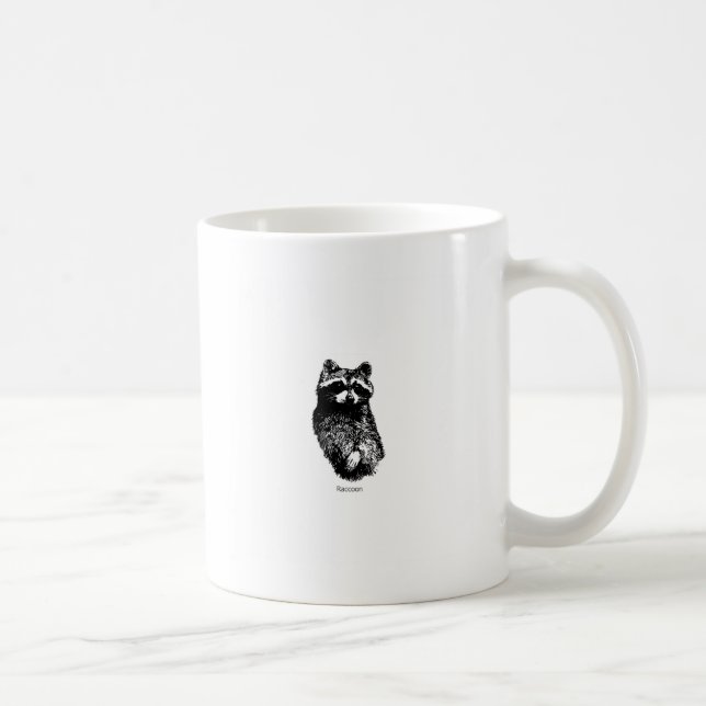 Racoon Line Art Logo Coffee Mug (Right)
