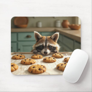 Racoon Looking At Chocolate Chip Cookies Mouse Mat