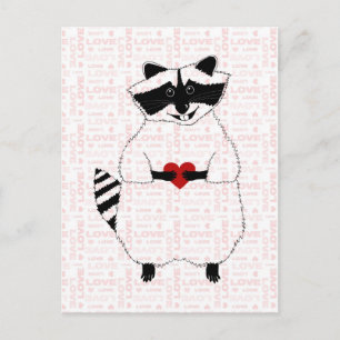 Racoon Love Postcard