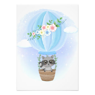 Racoon Lover Cute Racoon With Flower Photo Print