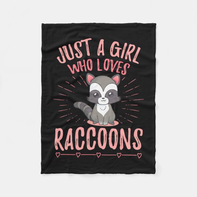 Racoon Lover Just A Girl Who Loves Racoon Fleece Blanket (Front)