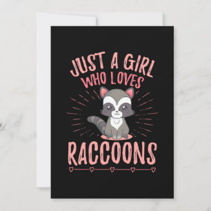 Racoon Lover Just A Girl Who Loves Racoon Invitation