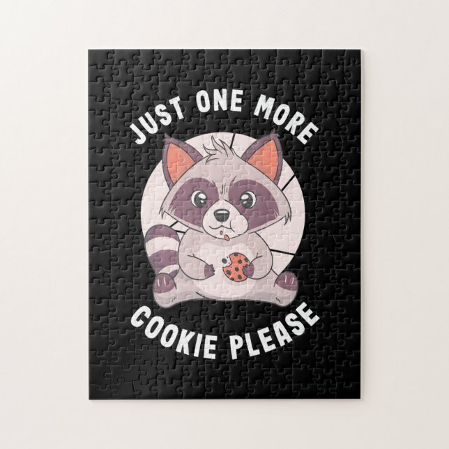 Racoon Lover Just One More Cookie Please Jigsaw Puzzle (Vertical)