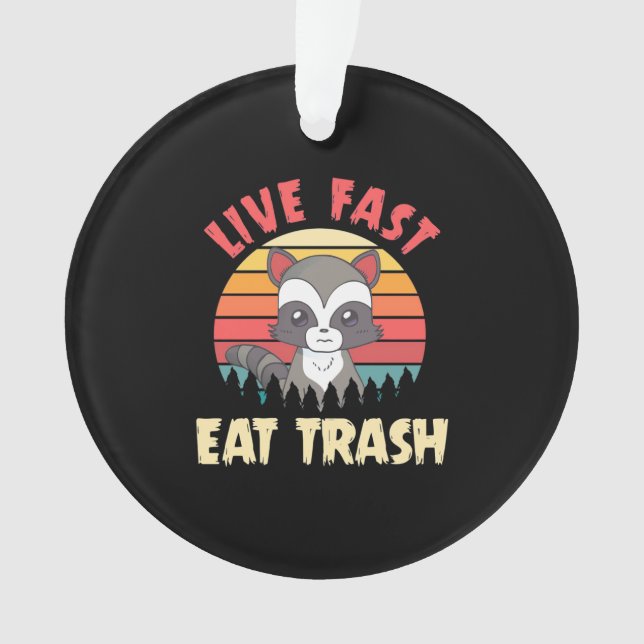 Racoon Lover Live Fast Eat Trash Ornament (Front)