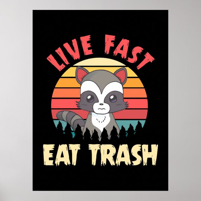 Racoon Lover Live Fast Eat Trash Poster (Front)