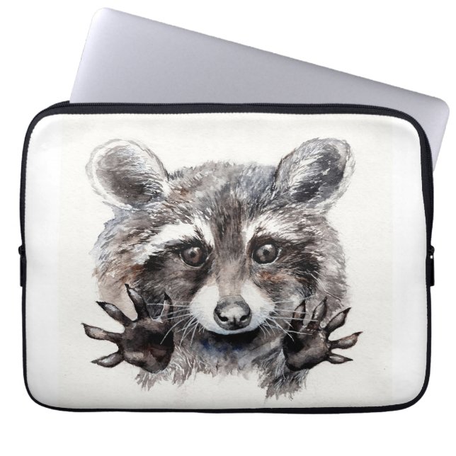 Racoon Lover Lovely Baby Racoon Laptop Sleeve (Front)