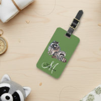 Racoon Lover Monogram Watercolor
