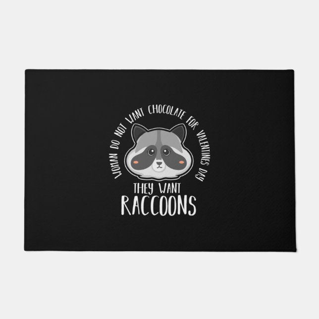 Racoon Lover Racoon For Valentines Day Doormat (Front)