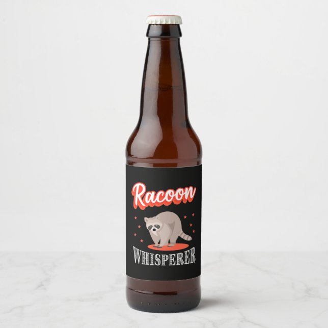 Racoon Lover Racoon Whisperer Beer Bottle Label (Front)