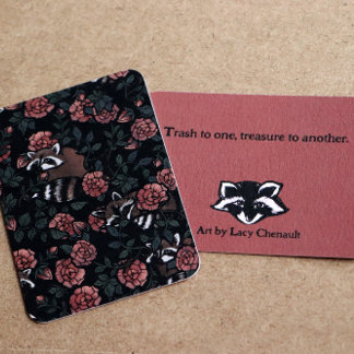 Racoon lovers cute raccoons art one persons trash card