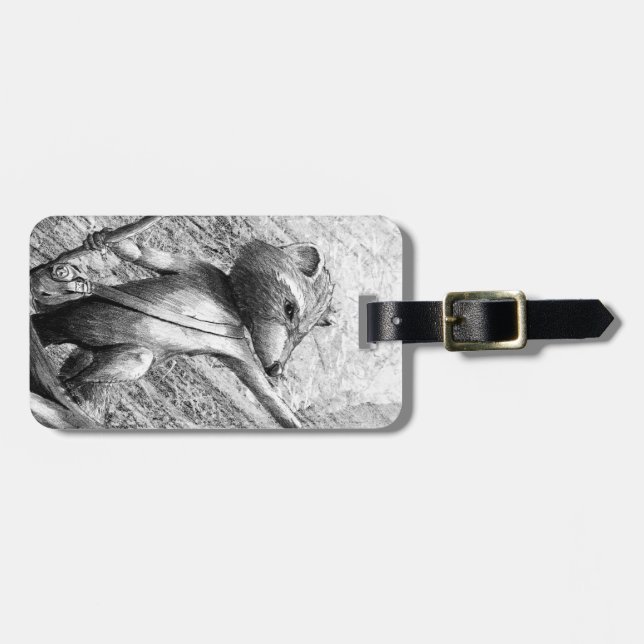 Racoon Luggage Tag (Front Horizontal)