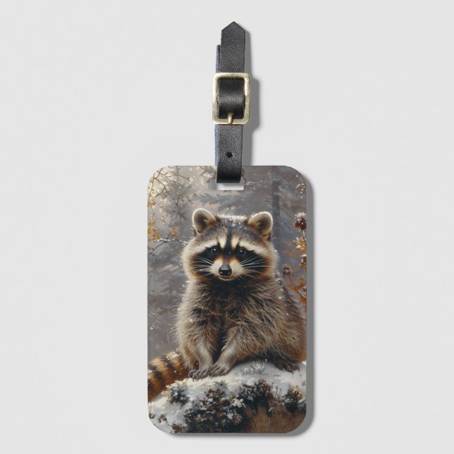 Racoon Luggage Tag (Front Vertical)