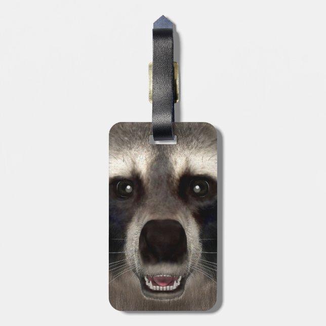 Racoon Luggage Tag (Back Vertical)