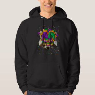 Racoon Mardi Gras Animal Face Carnival Jester Fes Hoodie