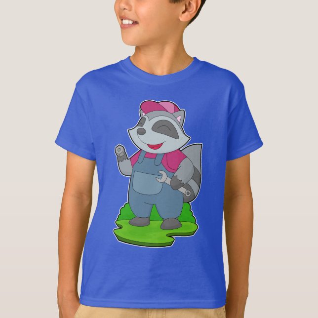 Racoon Mechanic Wrench T-Shirt (Front)