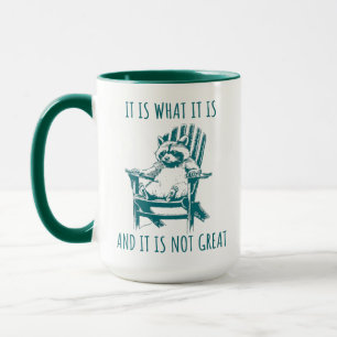 Racoon Meme, IT IS WHAT IT IS AND IT IS NOT GREAT Mug