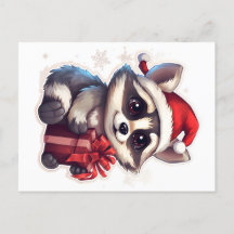 Racoon  Merry Christmas and Happy New Year