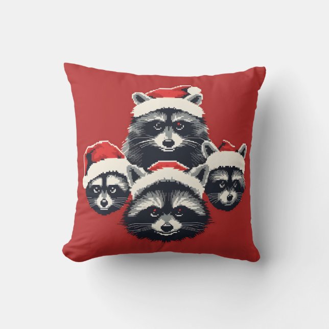 Racoon Merry Christmas Ya filthy animal Cushion (Front)