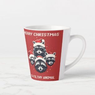 Racoon Merry Christmas Ya filthy animal Latte Mug