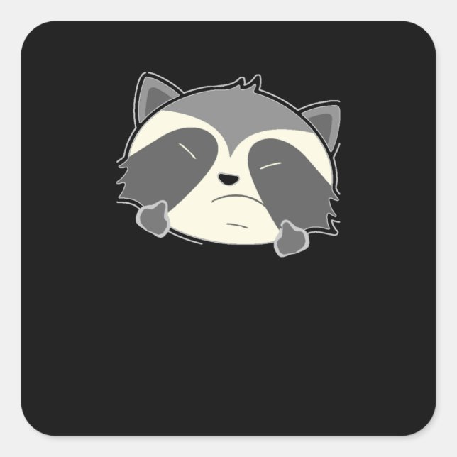 Racoon Middle Finger Square Sticker (Front)