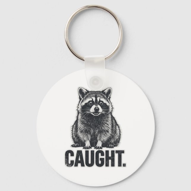 racoon mischief dark key ring (Front)
