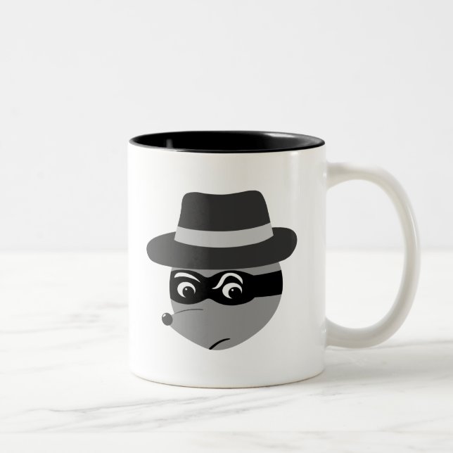 Racoon Mobster Two-Tone Coffee Mug (Right)