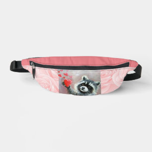 Racoon N Hearts Print Cut Sew Fanny Pack