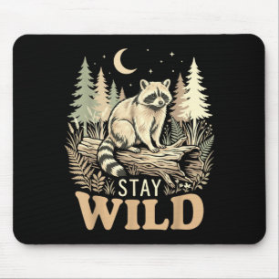 Racoon nature lover stay wild woodland wildlife mouse mat
