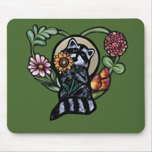 Racoon Nature lovers sunflower art                Mouse Mat