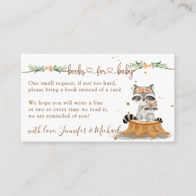 Racoon New Mummy Books for Baby Enclosure Card (Front)