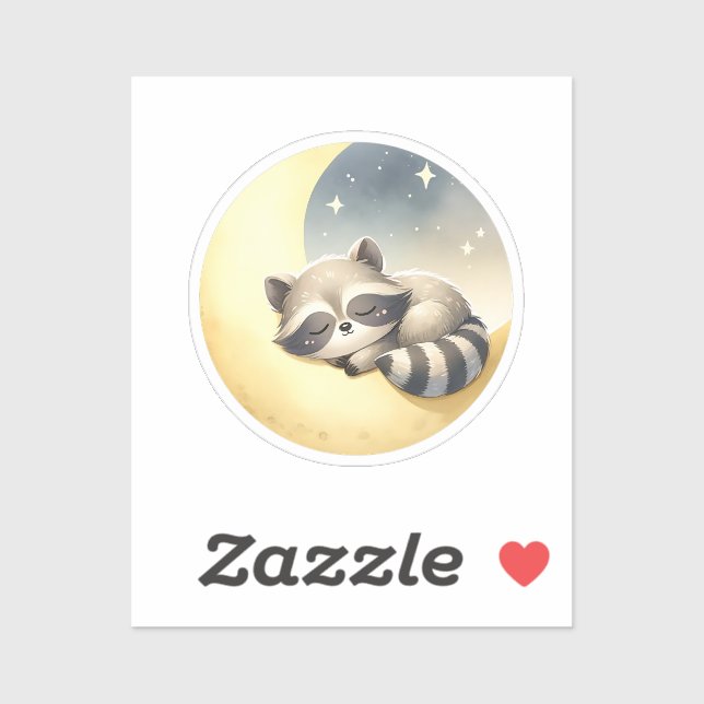 Racoon on the Moon Cute Woodland Animal Kids (Sheet)